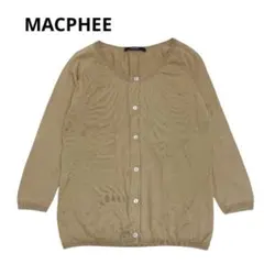 MACPHEE マカフィー コットンリブクルーネックカーディガン　八分袖羽織りのサムネイル