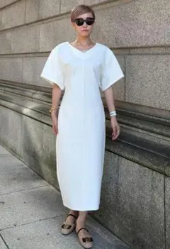 ✿JENNE✿バックトレーンドレス Lサイズ ホワイト 白 美品 - メルカリ