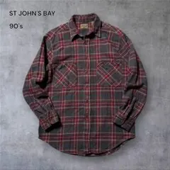 2324 古着90年代セントジョンズベイヘビーネルシャツ雰囲気系好配色アメカジ