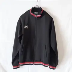 PUMA プーマ ワンポイント刺繍ロゴ ジップスウェット 黒 LARGE相当 