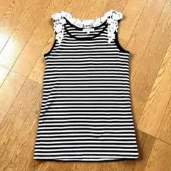 Hus HusH 紺色ストライプ タンクトップ Ｌサイズのサムネイル