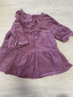 プチマイン　80 七分袖 ティアードワンピース リボン付き