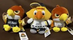 ソフトバンクホークス 鷹のぬいぐるみ 小 ホーム&ビジター&ファイト