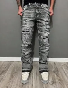 国内入手困難 ストレートデニム AMIRI mnml trapstar風 - メルカリ