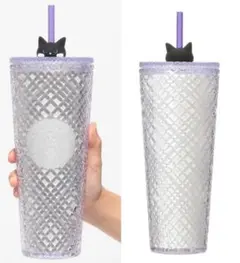 スターバックス ハロウィン2025ロゴコールドカップタンブラー 猫 スタバ 紫