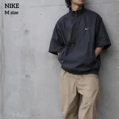 Nike ナイキ ハーフジップ ナイロン ベンチレーション テック系 黒 Mのサムネイル