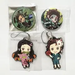 劇場版 鬼滅の刃 無限列車編 缶バッジ ラバーストラップ 竈門兄妹4点セット