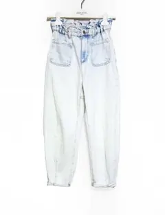 ザラ ZARA ペーパーバッグウエスト ブリーチ デニムパンツ / 32サイズ