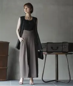 アールピーエス【F】ペアスキンハイウエストサロペットパンツ オールインワン