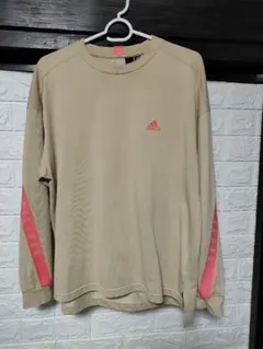 adidas アディダス 長袖カットソー ベージュ ロンT Mサイズ
