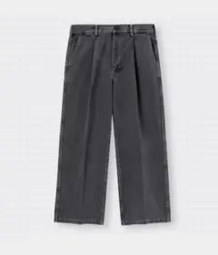 GU デニムバギースラックス　ダークグレー