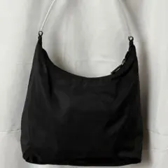 PRADAテスート ナイロン ワンショルダーバッグクリアハンドル 三角プレート黒