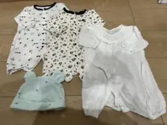 ロンパース 50〜60センチ　3枚セット＋おまけ帽子付き