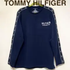 ネイビー ロゴ 袖ライン トレーナー トミー ヒルフィガー 長袖 新品 ブランド