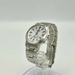 SEIKO セイコー ソーラー 電波時計 シルバー　ホワイト文字盤 メンズ腕時計