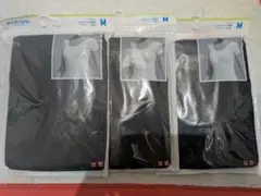 UネックT(半袖) エアリズム M 黒 09 Black 3枚セット