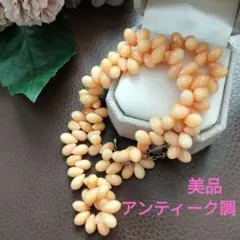 ✨セール✨美品【アンティーク調】珊瑚ネックレス❤しずく型❤ボリューム感❤オレンジ
