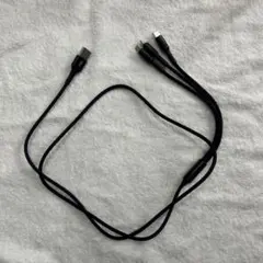 【最安値】iPhone 充電 USBケーブル 3in1 ブラック 黒 送料無料