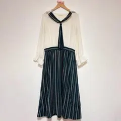 axes femme ワンピース セーラー風 ストライプ