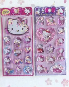 サンリオ ハローキティ シール 2枚セットウォーターシール　水入り　シャカシャカ