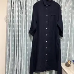 YAMMA七部袖シャツワンピース ネイビー