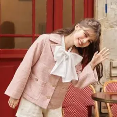 【treat yourself/トリートユアセルフ】ピンクツイードジャケットのサムネイル