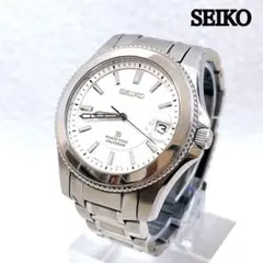 セイコー 腕時計 クォーツ メンズ SUS 白 クロノグラフ Y2K 重厚感 