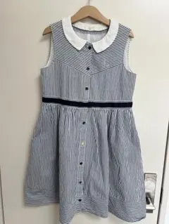 組曲　ストライプ ノースリーブワンピース　LLサイズ