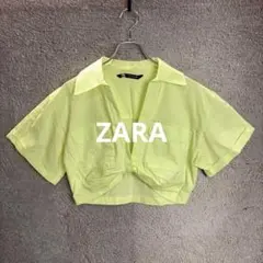 ZARA ザラ クロップドシャツ ショート丈 半袖シャツ 【Sサイズ】