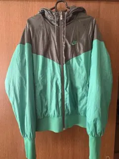 Nike ナイロンジャケット M グリーン/グレー