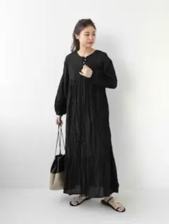 relume コットンボイルクリンクル ヘムタックワンピース