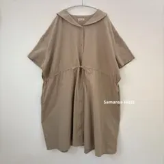 【美品】サマンサモスモス　セーラー衿ワンピース　ベージュ