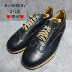 BURBERRY 大塚製靴製 レザースニーカー 27cm 黒 BU1340 美品のサムネイル