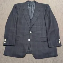 ​ダックス DAKS モヘア混 テーラードジャケット チェック BB4 毛100