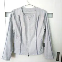 ノーカラージャケット ライトグレー