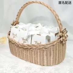 L プチギフト入れ バスケット 結婚式 受付 ウェディング かご 手編み