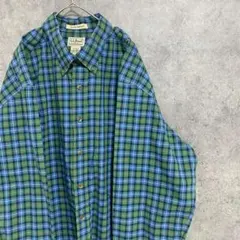 00S エルエルビーン　チェック　長袖　BDシャツ　メンズXL 古着