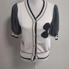 エムズグレイシー　フラワー柄パフスリーブニットカーディガン