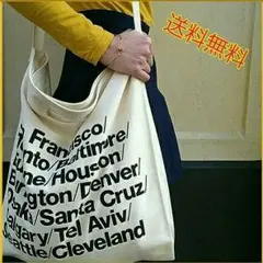 【新品】送料無料☆アメリカン アパレル 大人気 英字 トート バッグ 白482