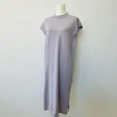 【a0617】SAISON DE PAPILLON 美品 短袖連衣裙 紫色 M 素色