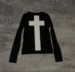 Opium - 十字架 Cross design long T-shirts 黒のサムネイル