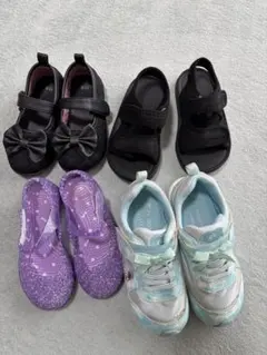 キッズスニーカー、サンダル、フォーマル靴　17センチ　4足セット