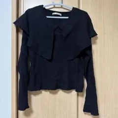 黒 ニットセーター 長袖