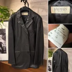 t*a様 BALMAIN PARIS ラムレザー テーラードジャケット ブラックのサムネイル