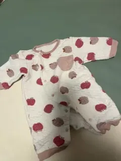 りんご柄　バースデイ　ロンパース　70