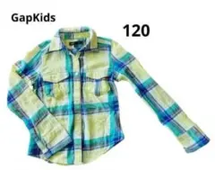 《おまとめ割》ギャップ キッズ Gap 長袖 緑チェック シャツ 120