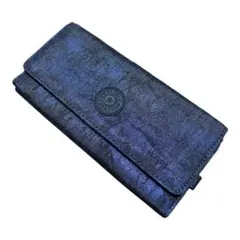 Kipling 長財布 メタリックブルー系 珍しい色味　カード入多数のサムネイル