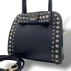 美品✨️ ケイトスペード 2way リボンビジュー ショルダーバッグ ブラック 黒