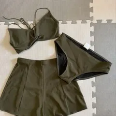 シードレス　水着　ビキニ　カーキ　3点セット　Mサイズ