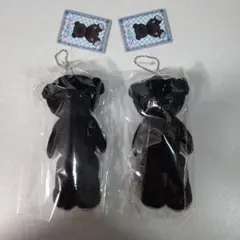 くまめいと　ぬいぐるみマスコット　黒　2点セット